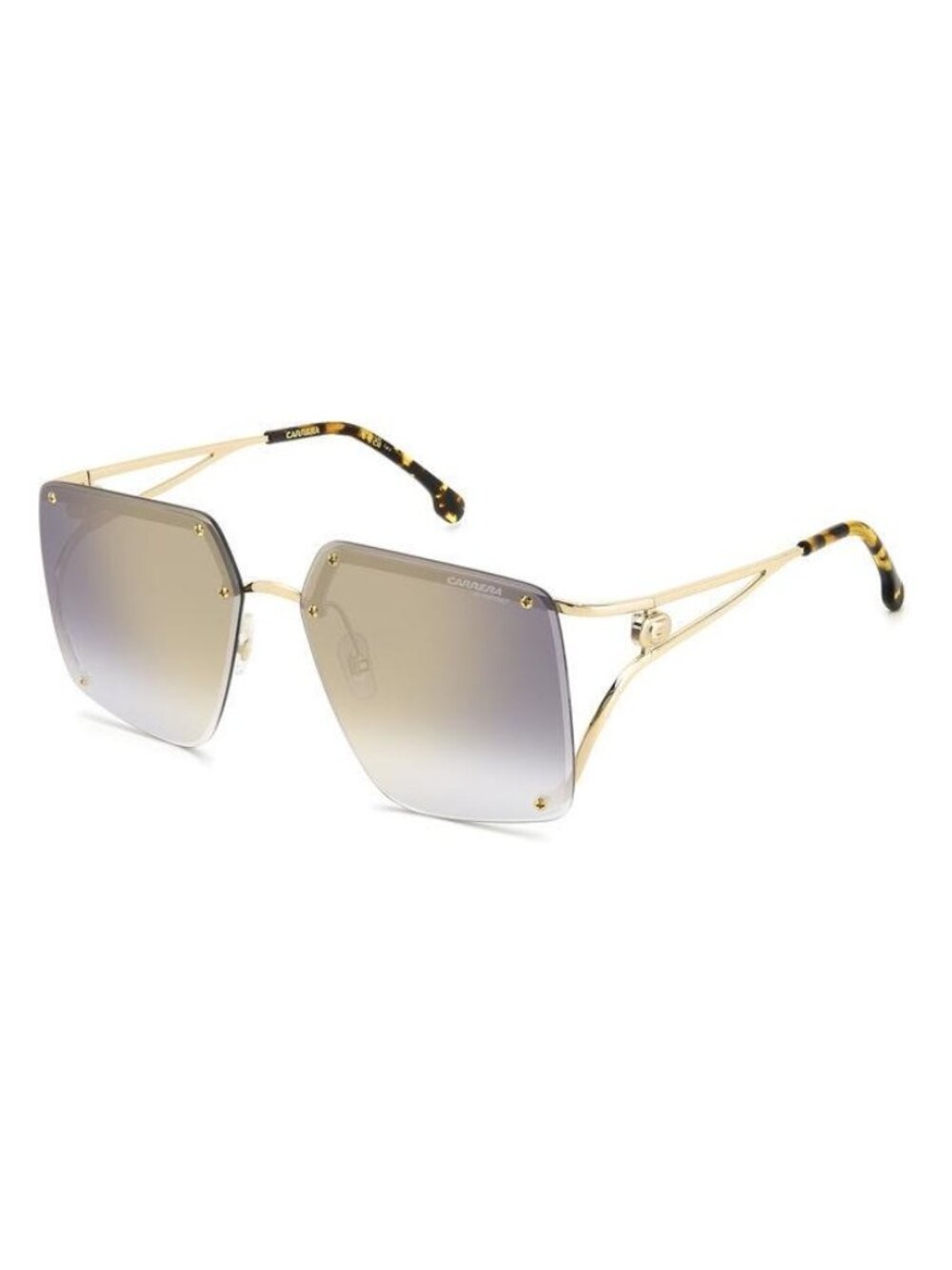 New Carrera Women's Sunglasses Grey Square Gold Lens Metal Frame 3041 S FT3 60